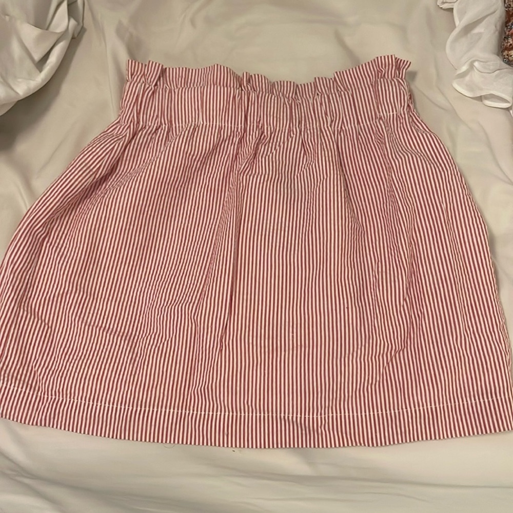 Pink and White Striped Preppy Skirt